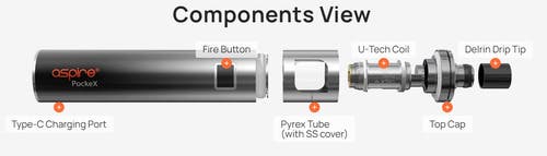 Aspire PockeX Vape Kit - Components View