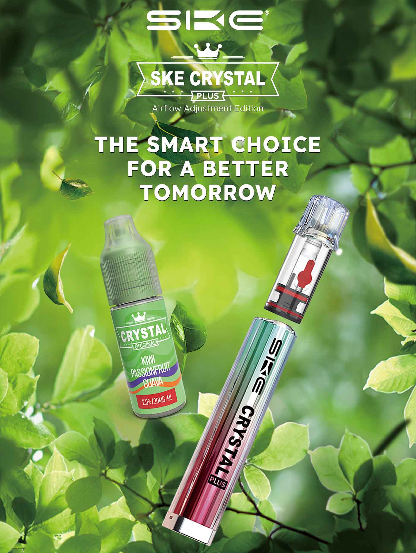 SKE Crystal Plus Prefilled and Refillable Pod Vape Kit - The smarter choice for a better future