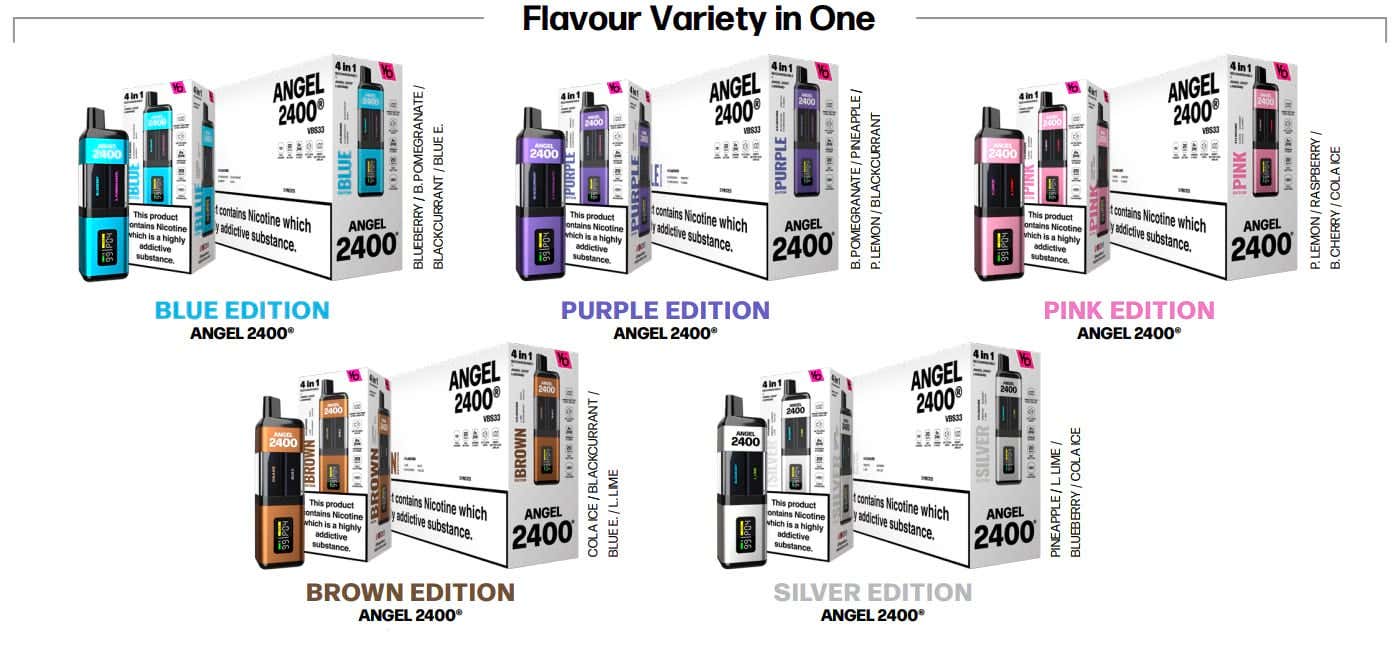 Angel 2400 Rechargeable Disposable Pod Kit - Flavour Variety in One