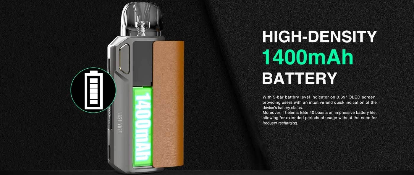 Lost Vape Thelema Elite 40 Pod Kit - High Density 1400 mAh Battery