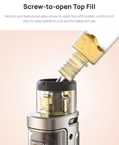 Aspire Veynom EX Pod Vape Kit - Screw-to-open top-fill