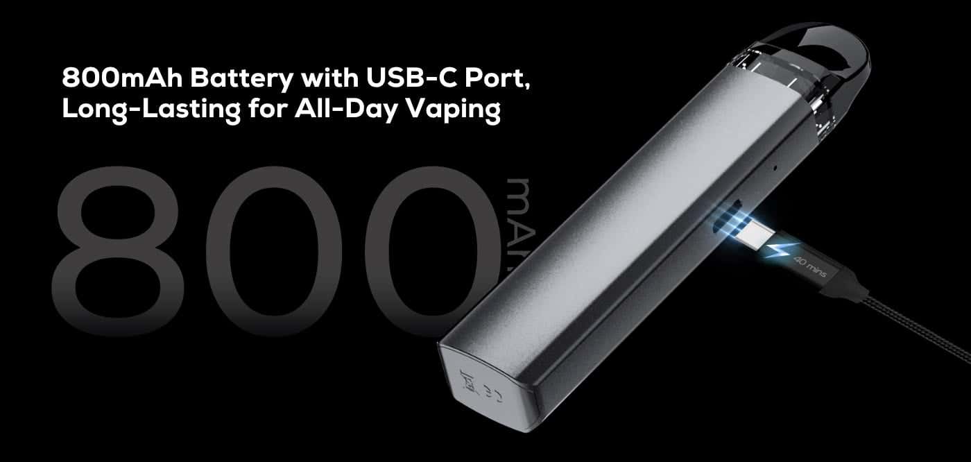 Freemax Galex PRO Pod Kit - 800 mAh battery with USB-C charging
