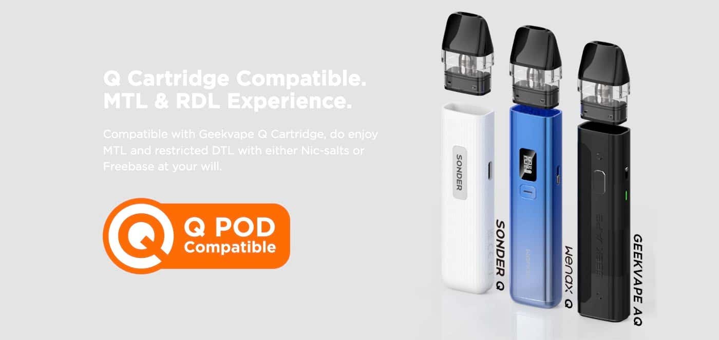 Geekvape AQ (Aegis Q) Pod Vape Kit - Q cartridge compatible, MTL and RDL