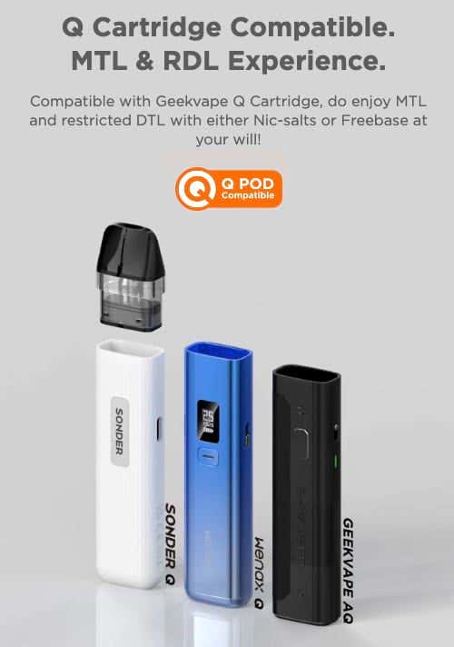 Geekvape AQ (Aegis Q) Pod Vape Kit - Q cartridge compatible, MTL and RDL