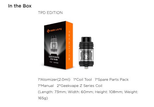 Geekvape Z Fli Sub-Ohm Tank - What's in the box?