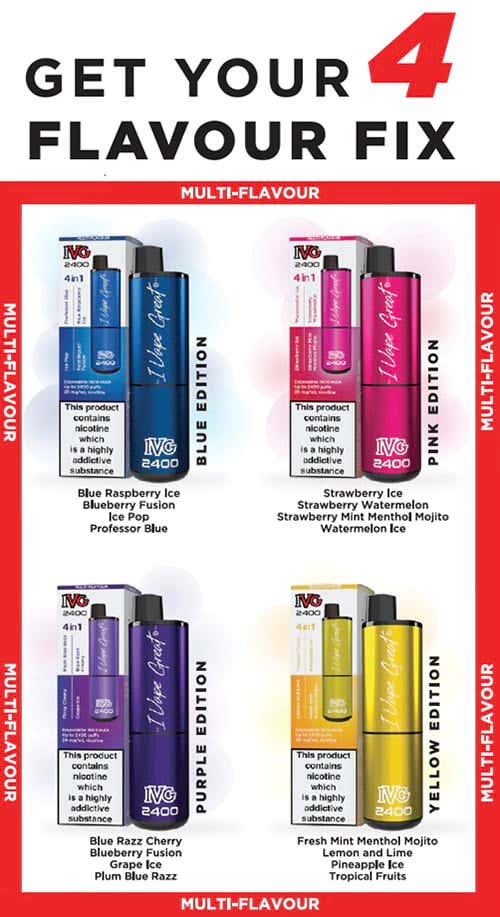 IVG 2400 Disposable Vape - Get your 4 flavour fix