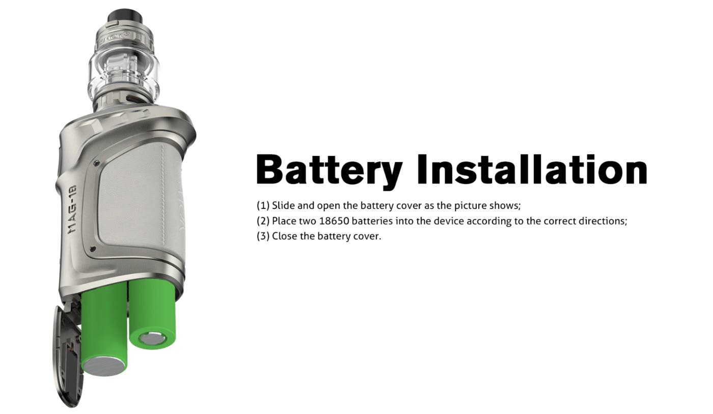 Smok Mag-18 Mod - Dual 18650 battery installation