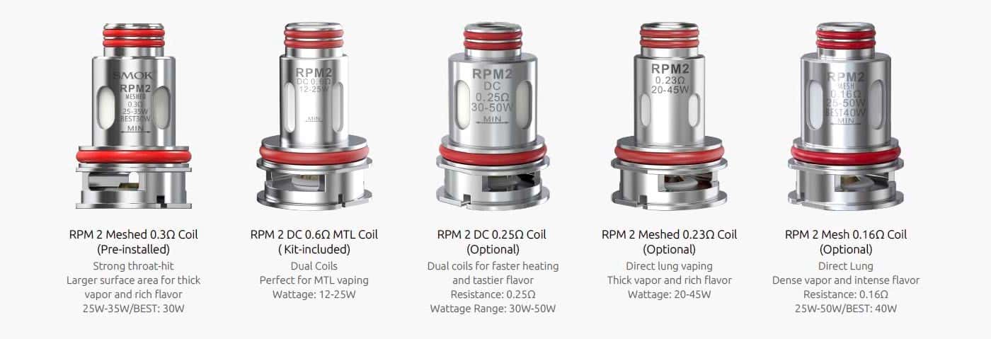 Smok RPM C Pod Vape Kit - RPM 2 coil compatibility