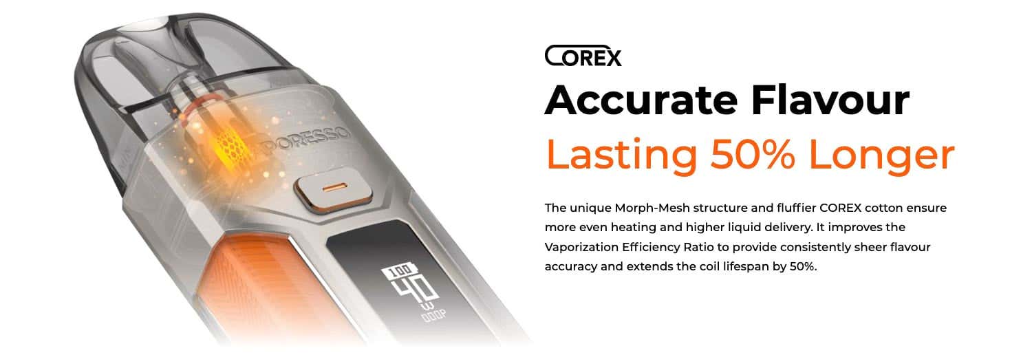 Vaporesso Luxe X Pro Pod Vape Kit - COREX Accurate flavour, lasting 50% longer