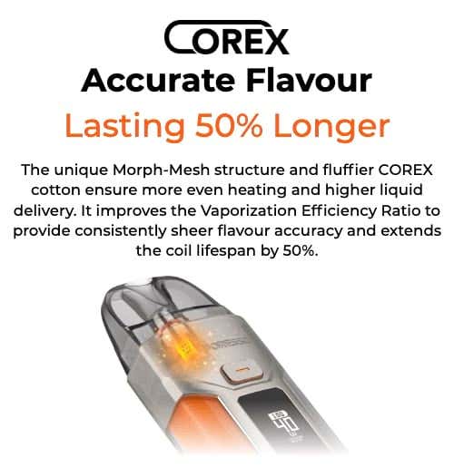 Vaporesso Luxe X Pro Pod Vape Kit - COREX Accurate flavour, lasting 50% longer