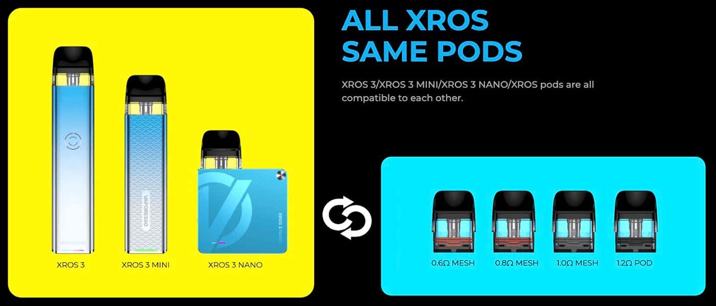 Vaporesso XROS 3 Nano Pod Kit - All XROS, same pods