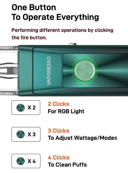 Vaporesso XROS Pro Pod Vape Kit - One button to operate everything