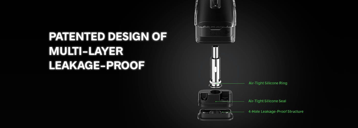 VooPoo Argus P1 Pod - Patented design of multi-layer leakage proof