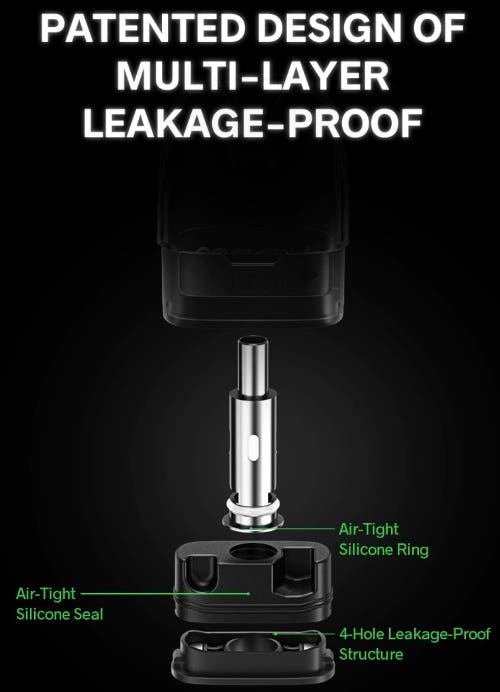 VooPoo Argus P1 Pod - Patented design of multi-layer leakage proof