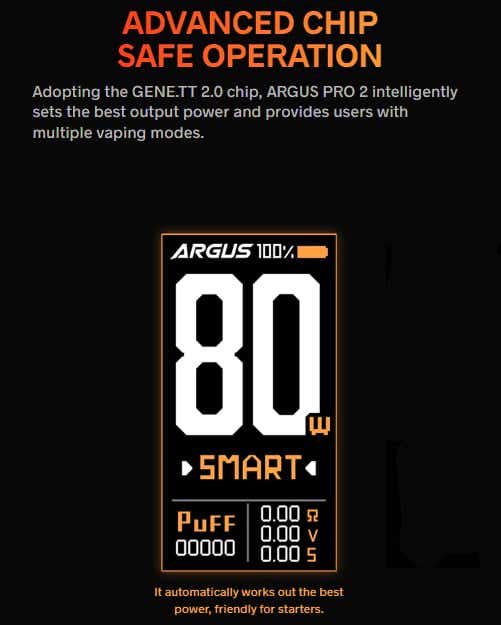 VooPoo Argus Pro 2 Pod Kit - Advanced Chip Safe Operation
