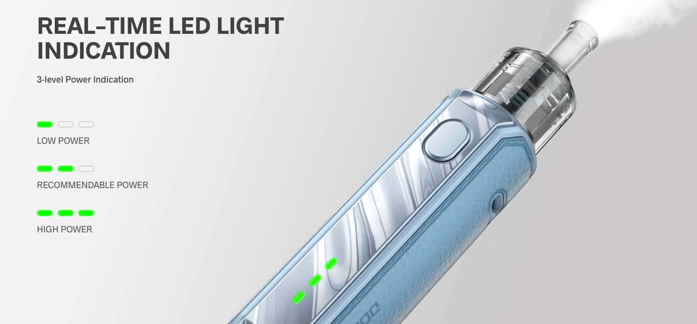 VooPoo Doric E Pod Vape Kit - Real-time LED light