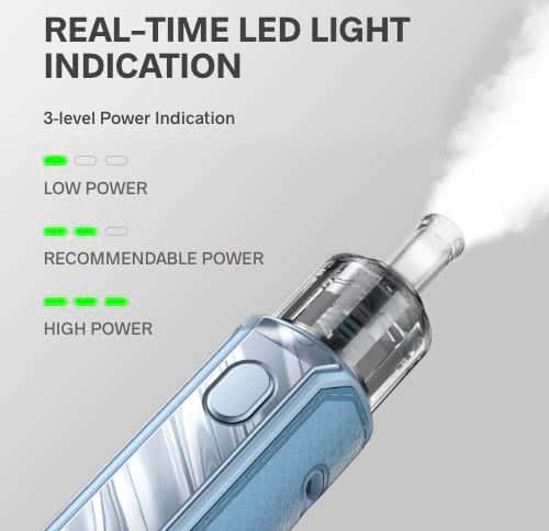 VooPoo Doric E Pod Vape Kit - Real-time LED light