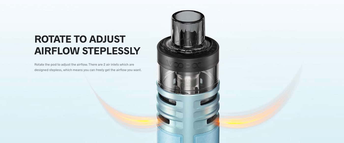 VooPoo H40 Pod Vape Kit - Rotate to adjust airflow steplessly
