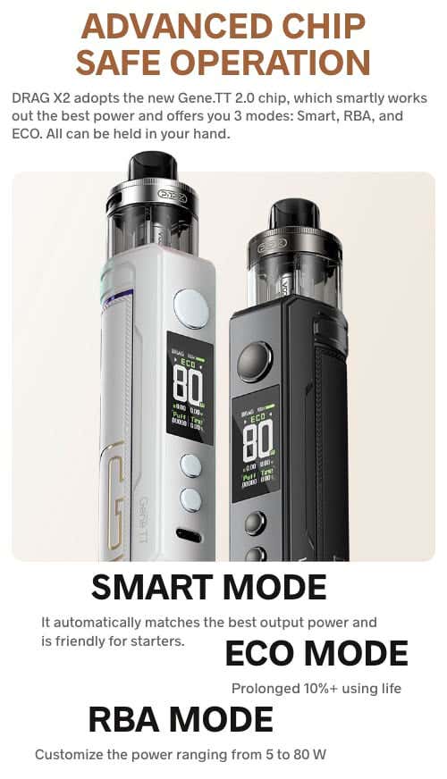 VooPoo Drag X2 Pod Vape Kit - Advanced chip operation