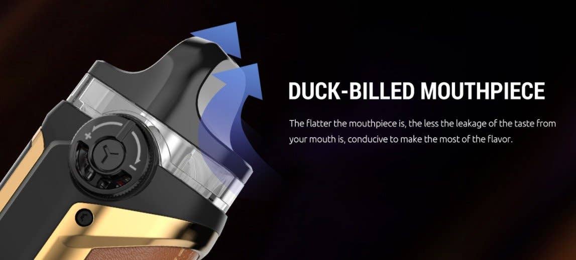 Flat mouthpiece to prevent leakage and e-liquid spilling.