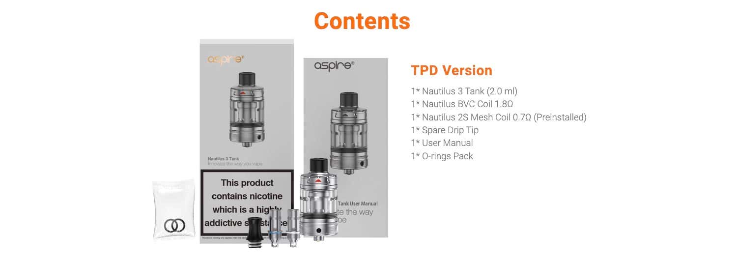 Aspire Nautilus 3 Tank - What's in the box?