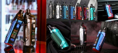 Geekvape B60 Aegis Boost 2 Pod Vape Kit - photographic images of varying colours