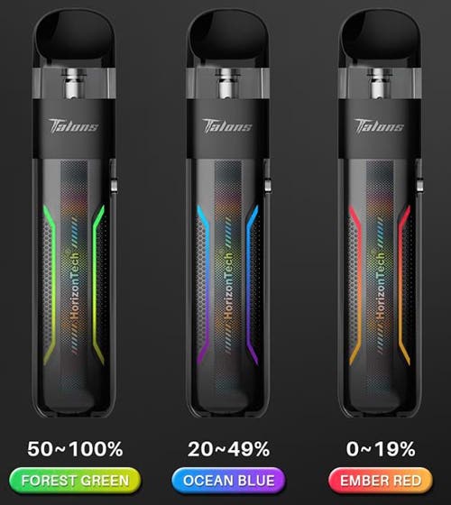 Horizontech Talons Pod Vape Kit - Lighting modes and interaction