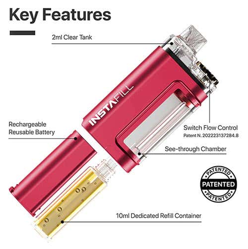 Instafill 3500 Rechargeable Disposable Vape Kit - Key features