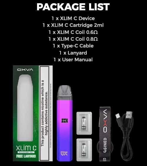 Oxva Xlim C Pod Kit - What's in the box?