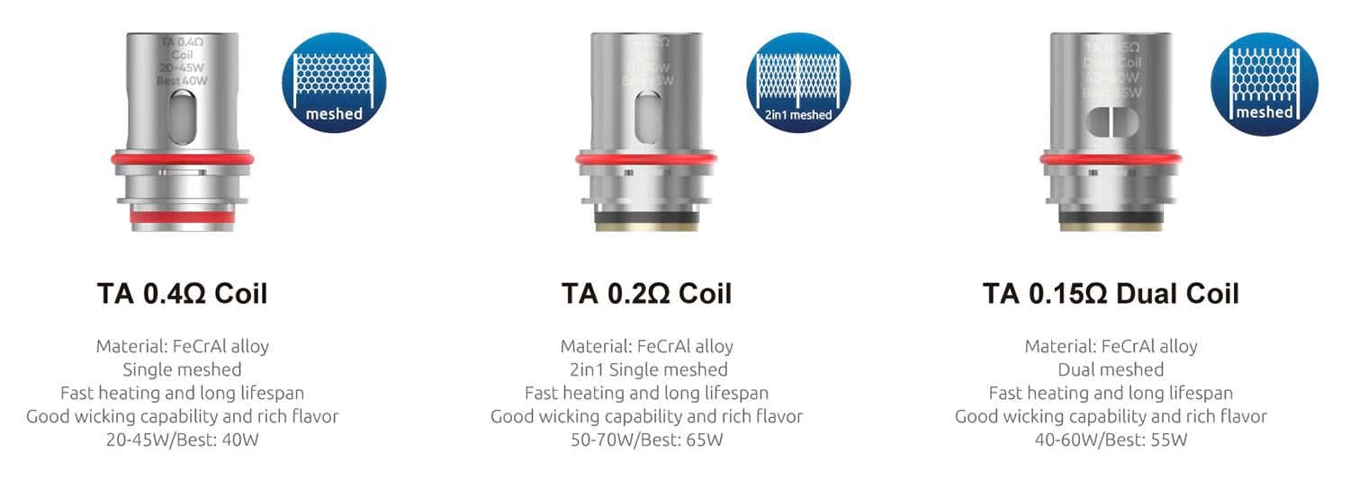 Smok TA Replacement Coils - Single and dual meshed coil options