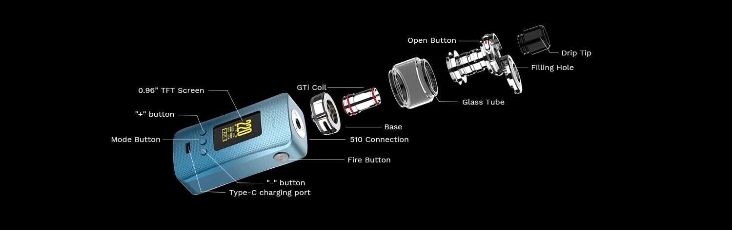Vaporesso Gen 200 with iTank 2 Edition - Exploded view