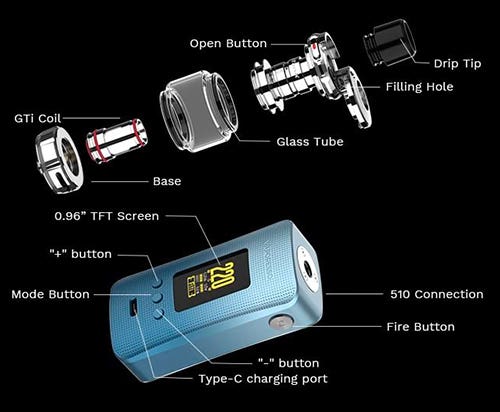 Vaporesso Gen 200 with iTank 2 Edition - Exploded view