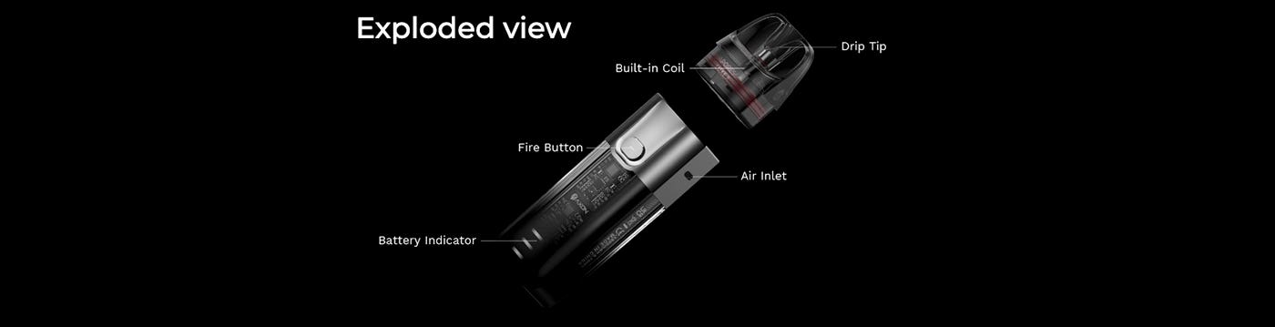 Vaporesso Luxe X Pod Kit - Exploded view