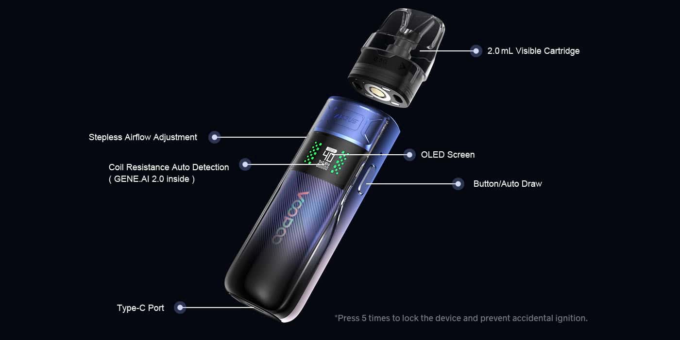 VooPoo Argus E40 Pod Vape Kit - Exploded view