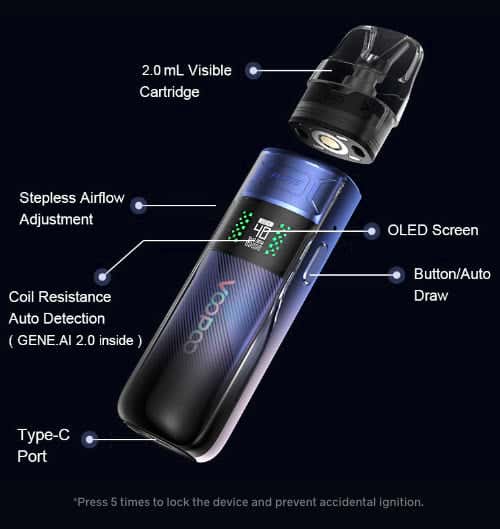 VooPoo Argus E40 Pod Vape Kit - Exploded view