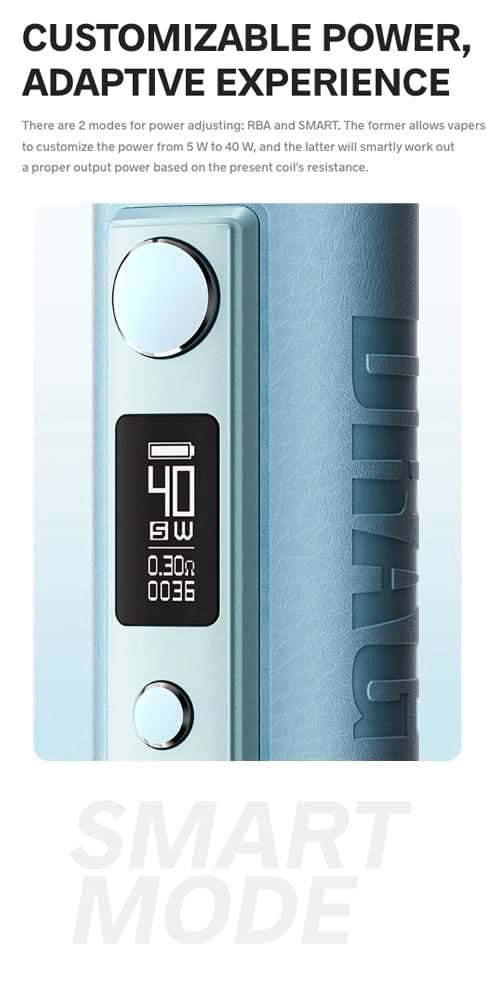 VooPoo Drag H40 Pod Vape Kit - Customisable power, adaptive experience