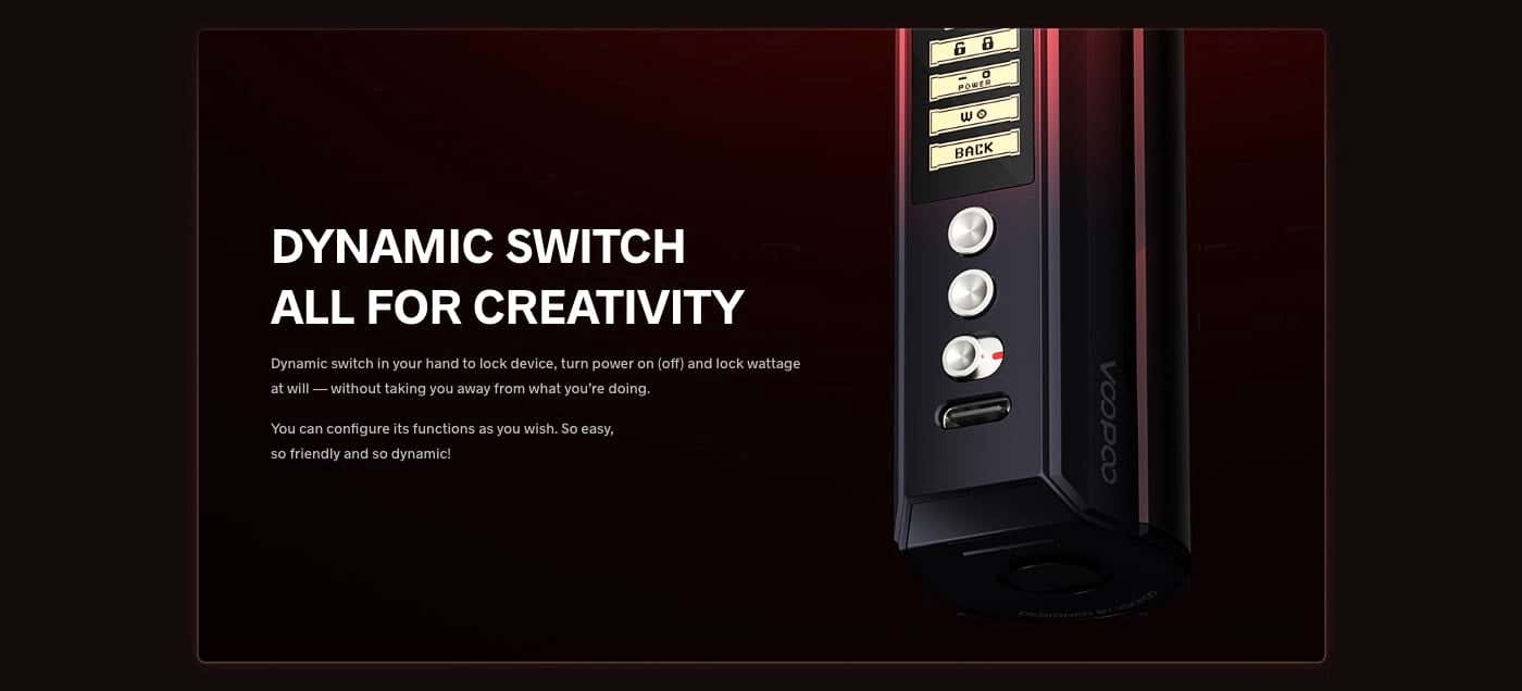 Voopoo Drag M100S Mod - Dynamic switch for creativity