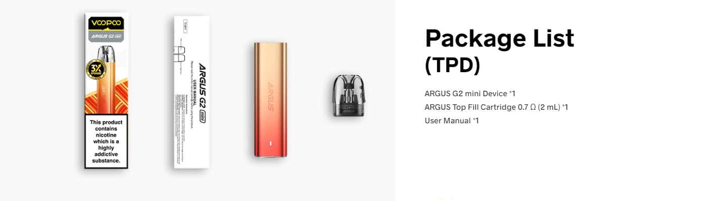 Voopoo Argus G2 Mini Pod Vape Kit - What's in the Box?