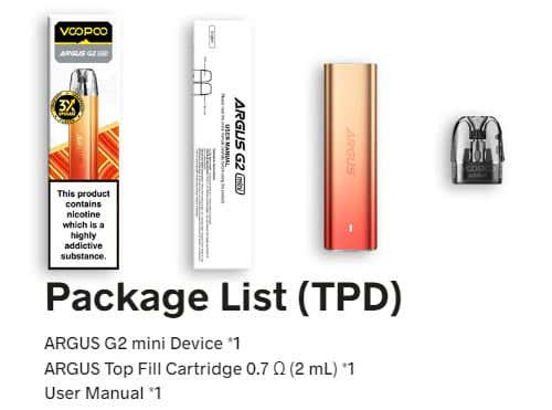 Voopoo Argus G2 Mini Pod Vape Kit - What's in the Box?