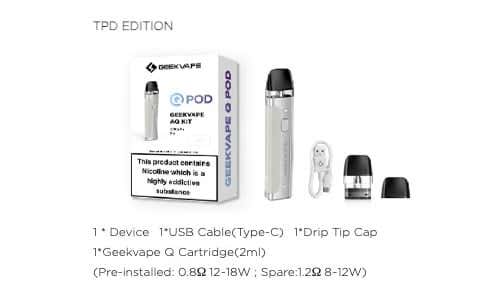 Geekvape AQ (Aegis Q) Pod Vape Kit - What's in the box?