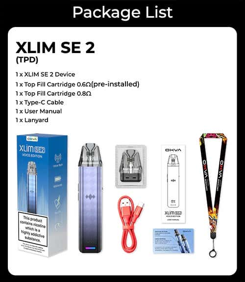 Oxva Xlim SE 2 Pod Vape Kit - What's in the box?