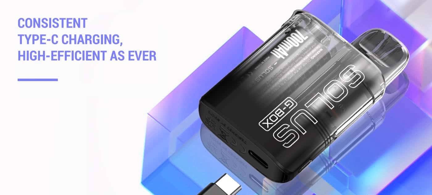Smok Solus G-Box Pod Vape Kit - Type-C high-efficient charging