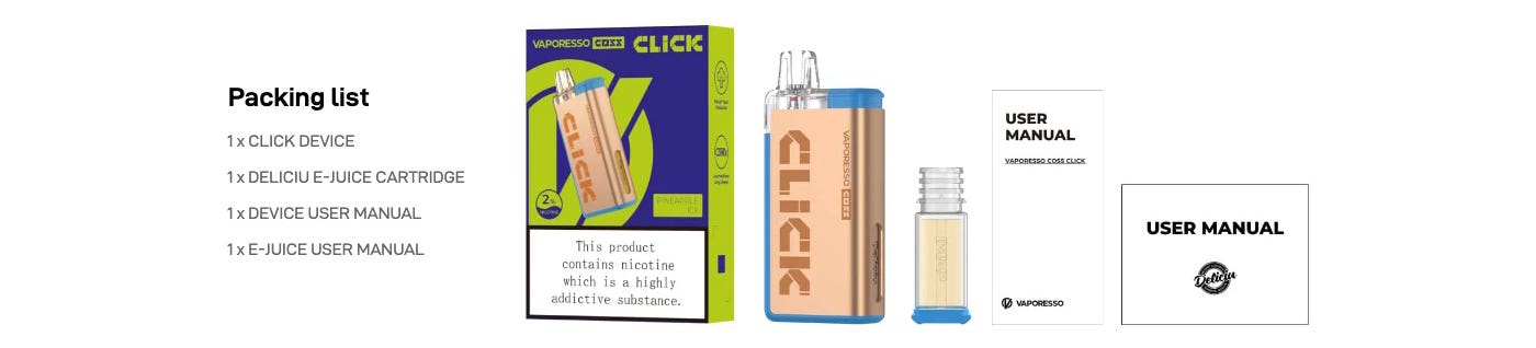 Vaporesso COSS Click 6000 Big Puff Disposable Kit - What's in the box?
