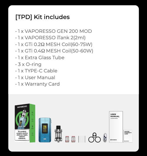 Vaporesso Gen 200 with iTank 2 Edition - What's in the box?