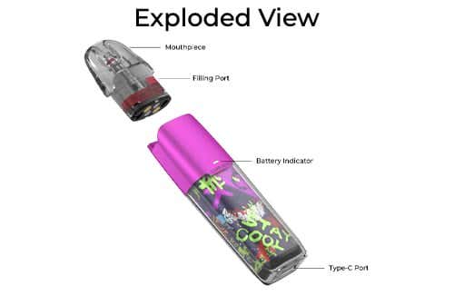 Vaporesso Luxe Q2 SE Pod Vape Kit - Exploded view