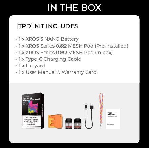 Vaporesso XROS 3 Nano Innovation Edition Pod Vape Kit - What's in the box?