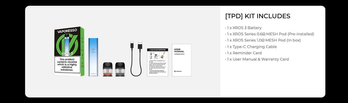 Vaporesso XROS 3 Pod Kit - What's in the box?