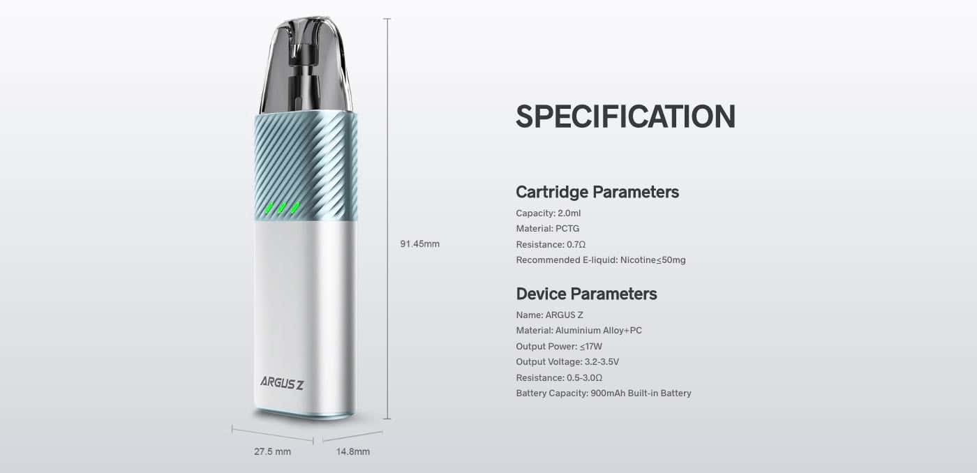 Voopoo Argus Z Pod Kit - Specification