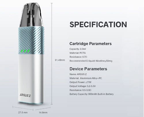 Voopoo Argus Z Pod Kit - Specification