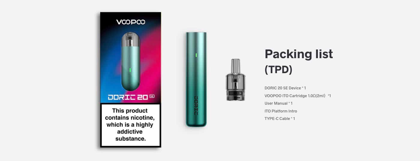 VooPoo Doric 20 SE Pod Vape Kit - What's in the box?